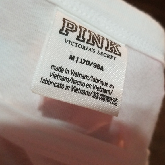 New Pink VS V Neck Short Sleeve Tee - SZ M - Picture 2 of 6